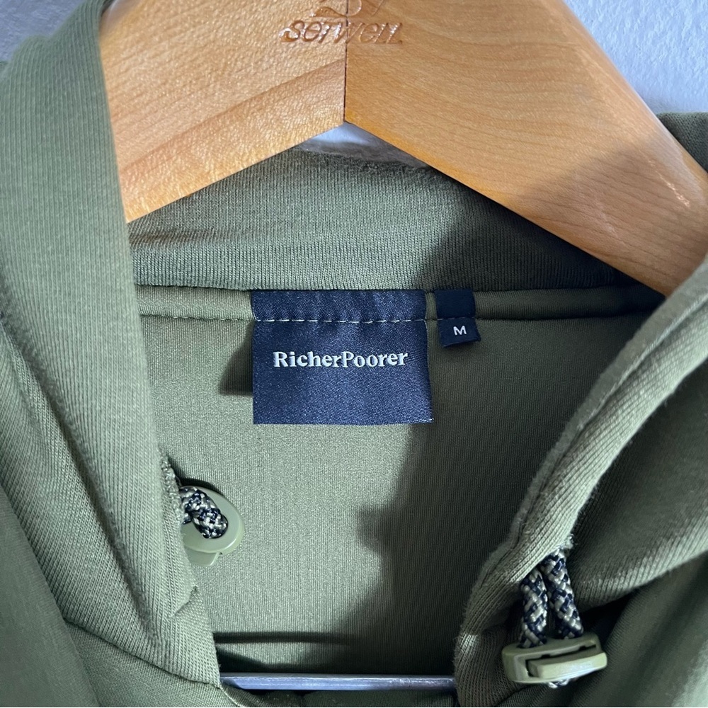 RICHER POORER Quilted Modal Bomber Jacket in Olive Army NWOT - Picture 8 of 10